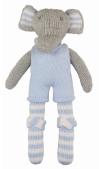 Zubels - Bertie the Elephant Handknit Cotton Doll (4546838560802)