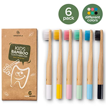 Load image into Gallery viewer, By the Bay - Greenzla Kids Bamboo Toothbrushes (6 Pack) (6589478731810)
