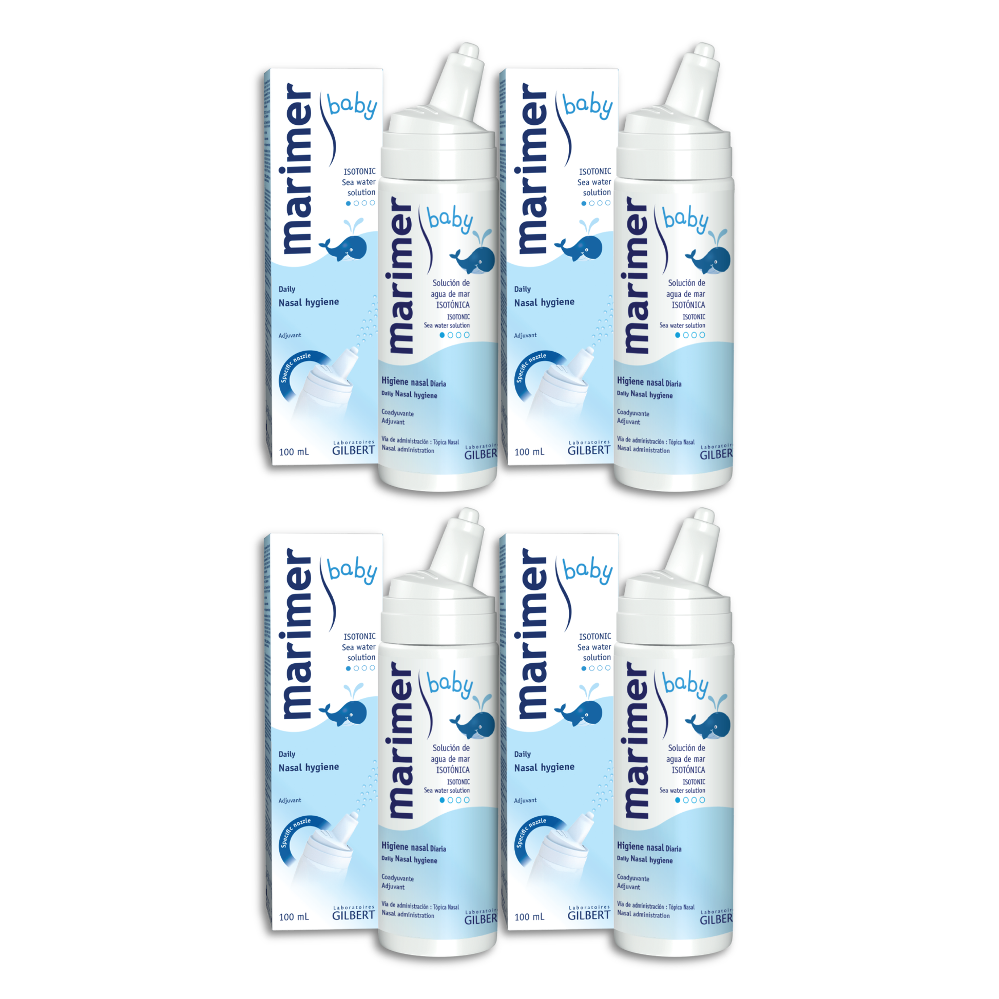 Marimer Baby - Isotonic Seawater Nasal Spray 100ml Pack of 4 (6546662424610)