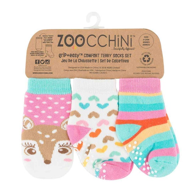 Zoocchini - Baby Safety Grip Socks (Set of 3) (4564276641826)