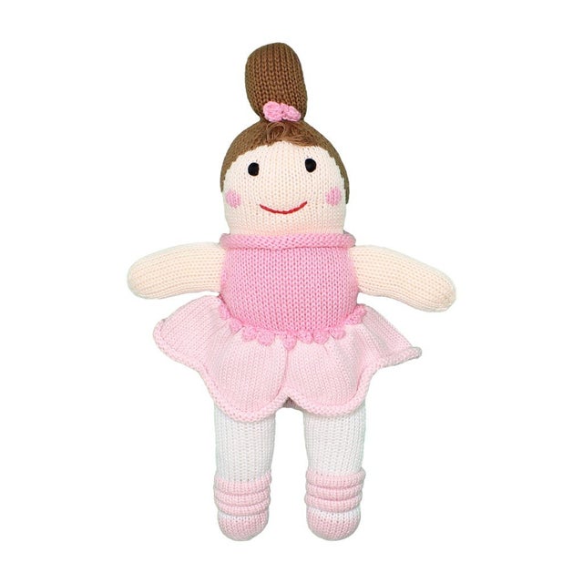 Zubels - Bella the Ballerina Handknit Cotton Rattle Doll (6544515727394)