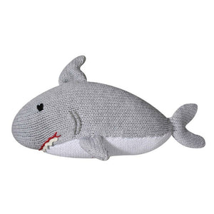 Zubels - Sebastian the Shark Handknit Cotton Rattle Doll (6544515694626)